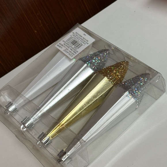 Holiday Cheer Set of Glittery Drops Party Decor Ornaments - Picture 10 of 14